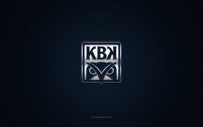 Kristiansund BK, Norwegian football club, blue logo, blue carbon fiber background, Eliteserien, football, Kristiansund, Norway, Kristiansund BK logo