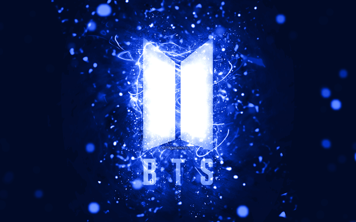 Download wallpapers BTS dark blue logo, 4k, dark blue neon lights,  creative, dark blue abstract background, Bangtan Boys, BTS logo, music  stars, BTS, Bangtan Boys logo for desktop free. Pictures for desktop