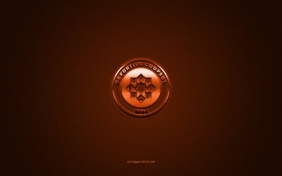 deportivo coopsol, clube de futebol peruano, logotipo laranja, logotipo laranja fundo de fibra de carbono, liga 1, futebol, divis&#227;o primera peruana, huaral, peru, deportivo coopsol logotipo