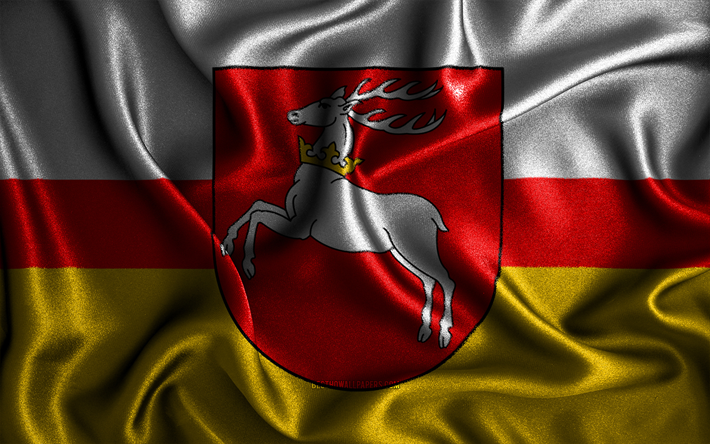 bandera de lubelskie, 4k, banderas onduladas de seda, voivodados polacos, d&#237;a de lubelskie, banderas de tela, arte 3d, lubelskie, europa, voivodatos de polonia, lubelskie 3d de la bandera, polonia
