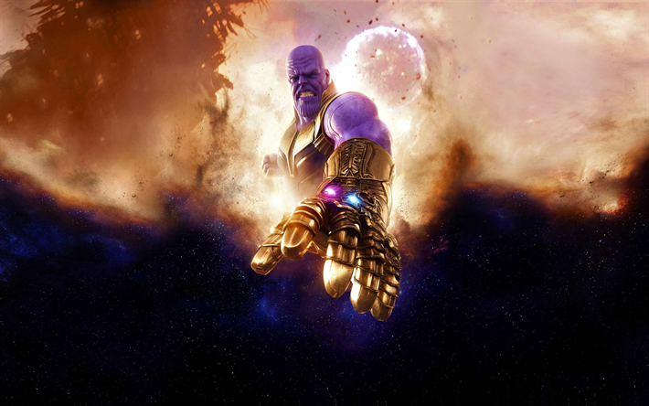 Thanos, 4k, 2018 film, s&#252;per kahraman, Sonsuz Savaş Avengers