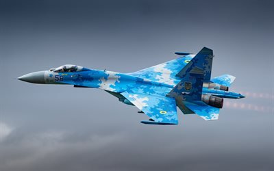 Su-27, Flanker-B, Ukrainian fighter, Ukrainian Air Force, Ukraine, military aircraft