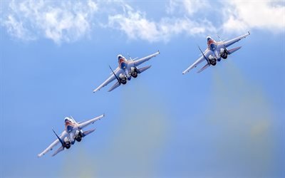 Su-30SM, Russian fighter, military aviation, Russian Air Force, aerobatics group, Russian Knights, Russian attack jets