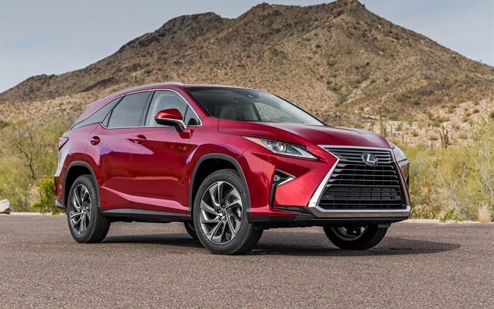 Lexus RX, 2018, luxury red SUV, exterior, new red RX, Japanese cars, RX 350L, Lexus