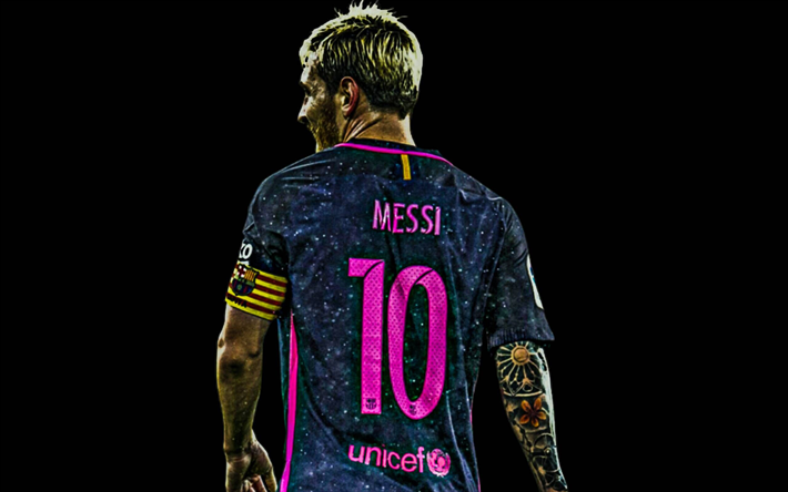 Messi, HDR, fan art, FCB, jalkapallo t&#228;hte&#228;, FC Barcelona, La Liga, Espanja, Barca, Lionel Messi, pimeys, Barcelona, Leo Messi