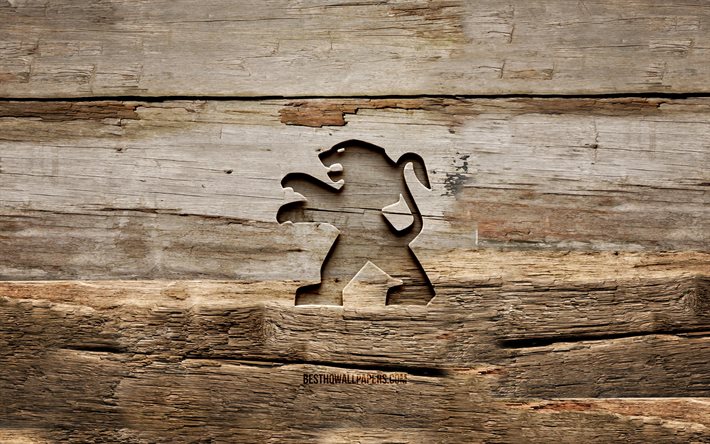 Logo in legno Peugeot, 4K, sfondi in legno, marche di automobili, logo Peugeot, creativo, intaglio del legno, Peugeot