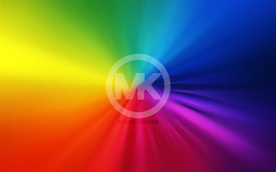 Michael Kors logo, 4k, vortex, rainbow backgrounds, creative, artwork, brands, Michael Kors