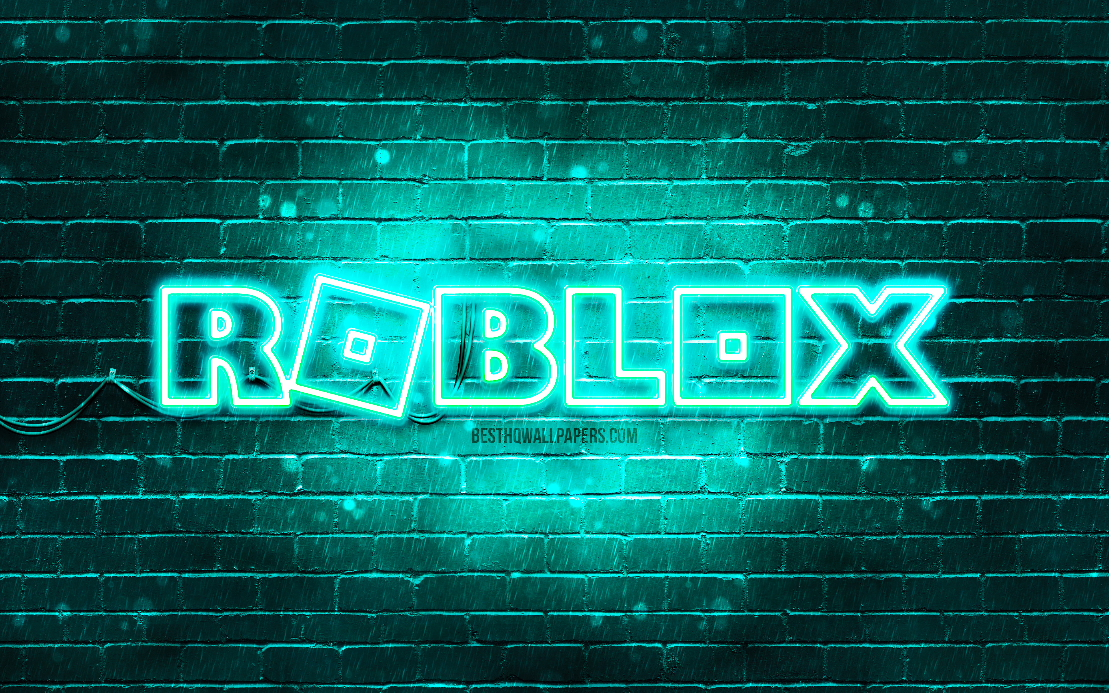Descargar fondos de pantalla Logo Roblox turquoise, 4k, brickwall  turquoise, logo Roblox, jeux en ligne, logo néon Roblox, Roblox monitor con  una resolución 3840x2400. Imagenes de escritorio