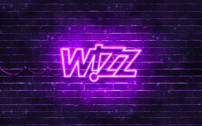 شعار Wizz Air البنفسجي, 4 ك, brickwall البنفسجي, شعار Wizz Air, خط جوي, شركة خطوط جوية, شعار Wizz Air النيون, ويز للطيران