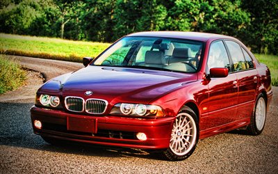 BMW 540i Sedan, HDR, automne, voitures 2003, E39, BMW S&#233;rie 5 2003, voitures allemandes, BMW