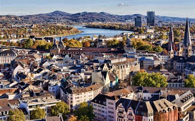 Bona, 4k, horizonte paisagens de cidade, ver&#227;o, cidades alem&#227;s, Europa, Alemanha, Cidades da Alemanha, Bonn, paisagens de cidade