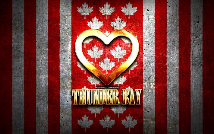 Thunder BayCity in Ontario Canada, المدن الكندية, نقش ذهبي, كندا, قلب ذهبي, خليج الرعد مع العلم, المدن المفضلة