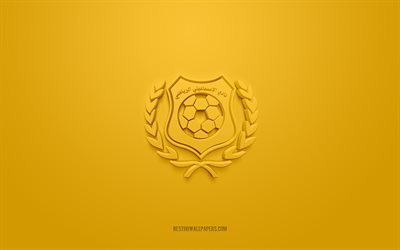 Ismaily SC, creative 3D logo, yellow background, 3d emblem, Egyptian football club, Egyptian Premier League, Ismailia, Egypt, 3d art, football, Ismaily SC 3d logo, El Ismaily