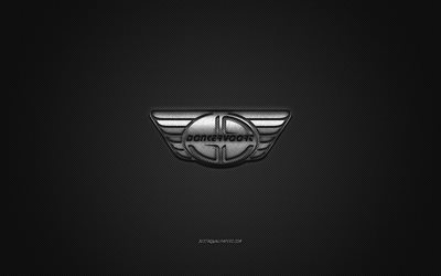 Donkervoort logo, silver logo, gray carbon fiber background, Donkervoort metal emblem, Donkervoort, cars brands, creative art