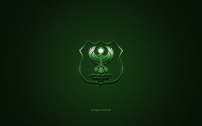 Al Masry SC, club de football égyptien, logo vert, fond en fibre de carbone verte, Premier League égyptienne, football, Port-Saïd, Egypte, Logo Al Masry SC