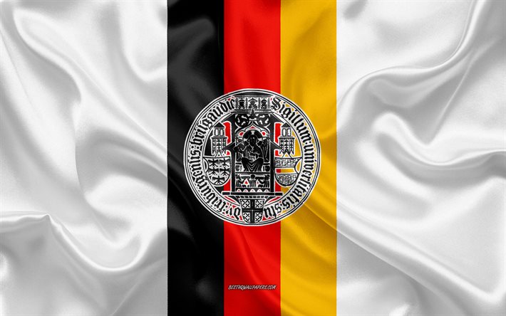 universit&#228;t freiburg emblem, deutsche flagge, logo der universit&#228;t freiburg, freiburg, deutschland, universit&#228;t freiburg