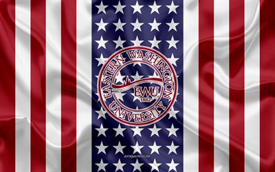 Emblema della Eastern Washington University, Bandiera americana, logo della Eastern Washington University, Cheney, Washington, USA, Eastern Washington University