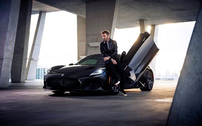 2022, Maserati MC20 Fuoriserie Edition, 4k, supercar, David Beckham, black sports car, Maserati MC20, photoshoot, italian sports cars, Maserati
