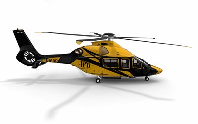 airbus h160, 4k, 3d-taide, monik&#228;ytt&#246;helikopterit, kevythelikopteri, airbus-helikopterit, modernit helikopterit, hdr