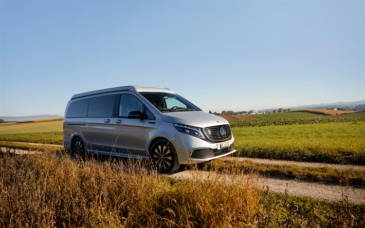 mercedes-benz eqv camper, 4k, offroad, 2022 autos, br 447, minivans, 2022 mercedes-benz eqv, los autos alemanes, mercedes