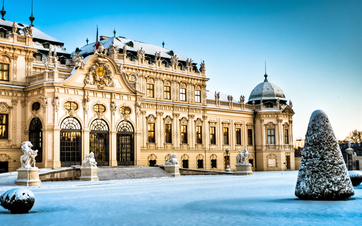 ウィーン国立音楽大学, 4k, グラーツ, 冬, オーストリアの都市, hdr, オーストリア, ヨーロッパ