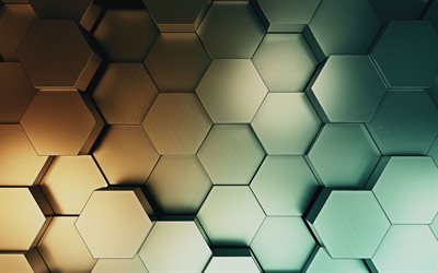 3d-hexagoner, kreativa, hexagoner 3d-textur, hexagonm&#246;nster, hexagon-texturer, 3d-texturer, 3d-bakgrunder