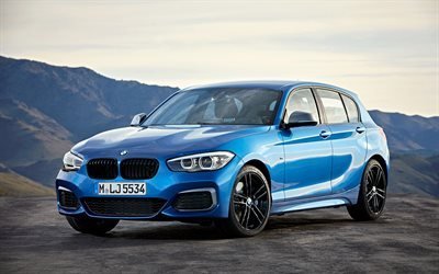 BMW M140i, 2018, السيارات الألمانية, الأزرق m1, بي ام دبليو هاتشباك