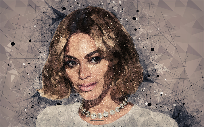 Beyonce, 4k, kreativa geometriska portr&#228;tt, ansikte, Amerikansk s&#229;ngerska, kreativ konst, USA, Beyonc&#233; Giselle Knowles-Carter