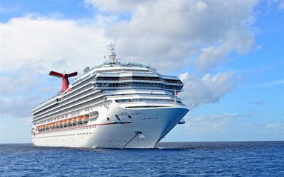 Carnival Glory, luxury cruise ship, large white ship, cruise liner, Conquest-class, Carnival Cruise Line