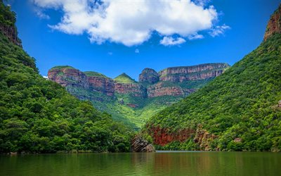 Blyde River, HDR, Mpumalanga, mountains, forest, Blyde River Canyon, summer, South Africa
