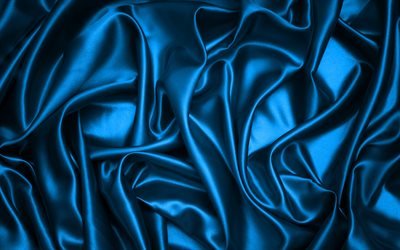 bleu fonc&#233; en soie, 4k, bleu fonc&#233; texture de tissu, soie, bleu fonc&#233; horizons, le bleu fonc&#233; de satin, de tissus, de textures, de satin, de soie