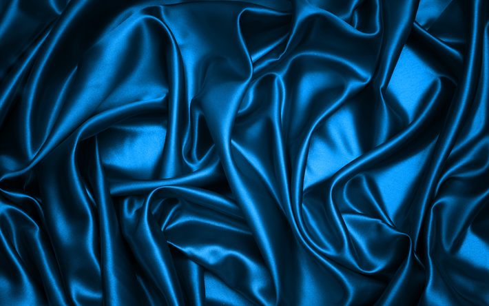 dunkel blaue seide, 4k, dunkel blau stoff-textur, seide, dunkelblau hintergr&#252;nde, dark blue satin, stoff texturen, satin, seide texturen