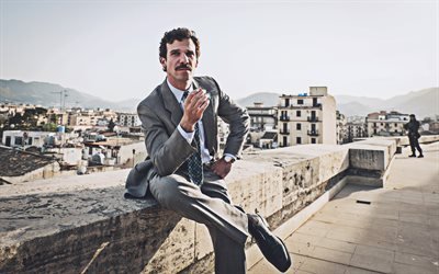 Francesco Montanari, 4k, streer, 2019, acteur italien, les gars, les stars de cin&#233;ma, italien c&#233;l&#233;brit&#233;, Francesco Montanari photoshoot