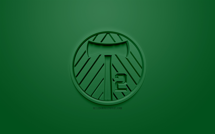 Portland Timbers 2, criativo logo 3D, USL, fundo verde, 3d emblema, Americano futebol clube, Estados Unidos Da Liga, Portland, Oregonn, EUA, Arte 3d, futebol, elegante logotipo 3d