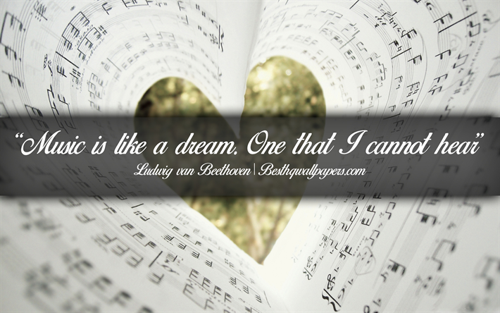 الموسيقى هي مثل حلم واحد لا أستطيع أن أسمع, لودفيج فان بيتهوفن, كتبت النص, ونقلت عن الموسيقى, لودفيج فان بيتهوفن يقتبس, الإلهام, الموسيقى الخلفية