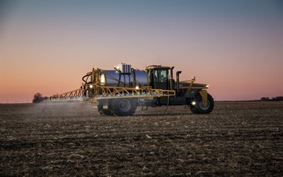 Challenger TerraGator TG9300С, 4k, pollinering av fält, 2021 traktorer, jordbruksmaskiner, gul traktor, traktor på fältet, jordbruk, skörd, Challenger