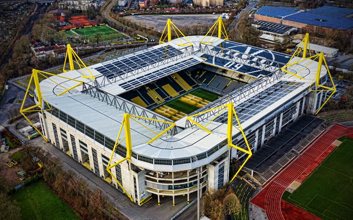 Signal Iduna Park, 4k, stadsbilder, Dortmund Arena, fotbollsstadion, Dortmund, tyska städer, Europa, Tyskland, Cities of Germany, Dortmund Germany