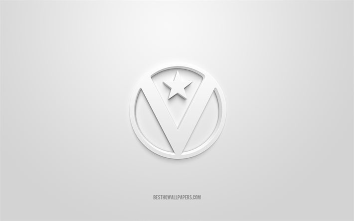 Virtus Bologna, kreativ 3D-logotyp, vit bakgrund, LBA, 3d-emblem, italiensk basketklubb, Lega Basket Serie A, Bologna, Italien, 3d-konst, basket, Virtus Bologna 3d-logotyp