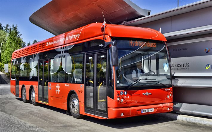 バンホールnewA330水素燃料電池バス, 4k, 旅客輸送, 2020バス, EU仕様, 2020バンホールnewA330, 乗用バス, バンホール, Hdr