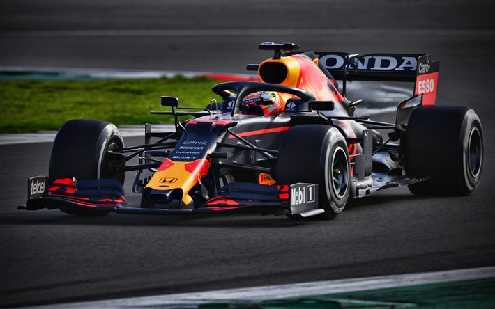 Max Verstappen, 4k, Red Bull Racing RB16B, raceway, 2021 F1 cars, Formula 1, RB16B on track, Red Bull Racing Honda, new RB16B, F1, Red Bull Racing 2021, F1 cars