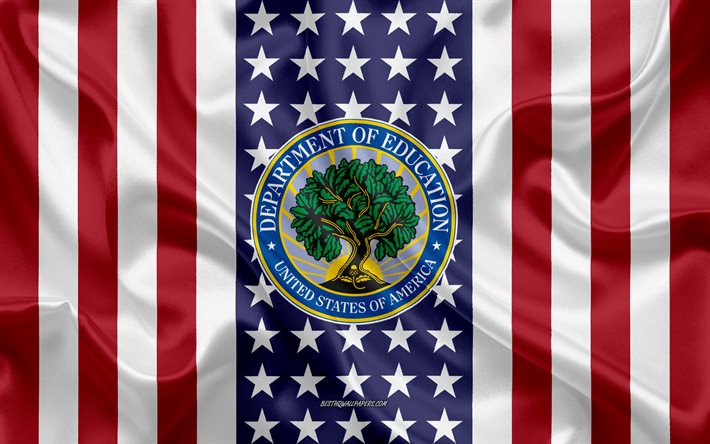 Yhdysvaltain opetusministeri&#246;n tunnus, Yhdysvaltain lippu, Yhdysvaltain opetusministeri&#246;n logo, Yhdysvallat, Yhdysvaltain opetusministeri&#246;