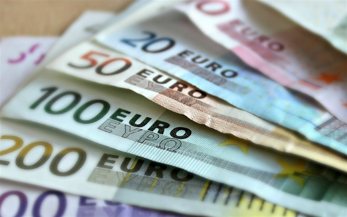 euro, le banconote, i soldi concetti, finanza, moneta Europea, Unione Europea