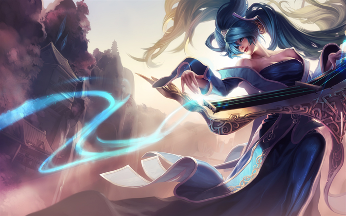 Sona, 4k, MOBA, krigare, League of Legends