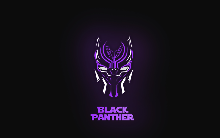 Black Panther, minimal, 2018 movie, superheroes, space