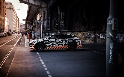 Audi e-tron prototipo, 2018, esterno, tuning, elettrico, crossover, auto nuove, camuffamento, Audi