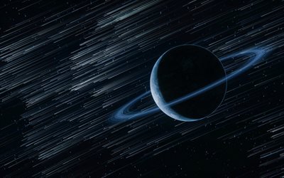 Saturno, lluvia de estrellas, el sistema solar, planetas, galaxias, sci-fi, estrellas