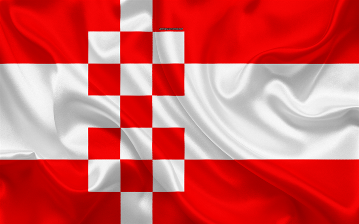 Bandera de Hamm, 4k, de seda, de textura, de color rojo bandera de seda blanca, ciudad alemana, Hamm, Renania del Norte-Westfalia, Alemania, s&#237;mbolos
