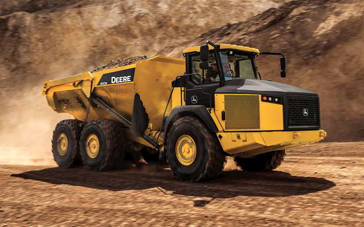 John Deere 410E, E-series, data mining dump truck, 2018 camion da cava, 410E, attrezzatura mineraria, cassone ribaltabile, John Deere