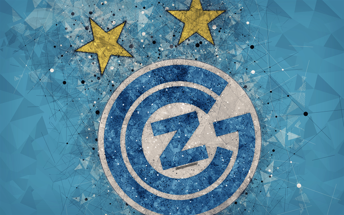 4k, Cavallette FC, Svizzera Super League, logo creativo, arte geometrica, emblema, Svizzera, calcio, Cavallette, blu, astratto sfondo, FC Cavallette