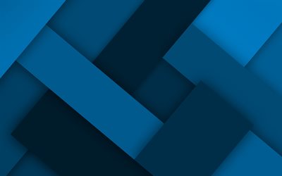 blue lines, 4k, material design, creative, geometric shapes, lollipop, lines, blue material design, strips, geometry, blue backgrounds